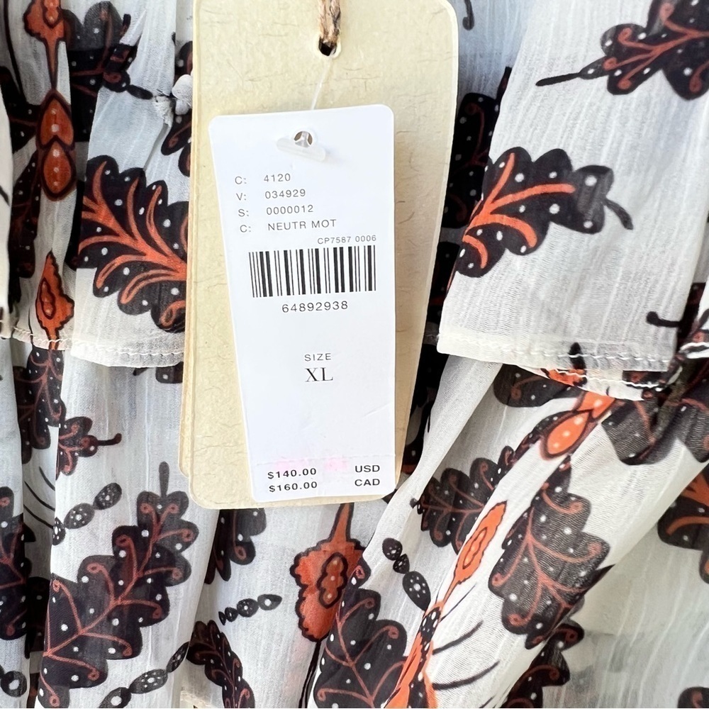 ANTHRO LET ME BE RUFFLE SHEER TIERED FOREST FAIRY FLORAL MINI SKIRT XL NWT - Picture 11 of 16